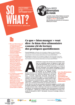 illustration So what : Ce que «&nbsp;bien manger&nbsp;» veut dire&nbsp;: le bien-être alimentaire comme clé de lecture des pratiques quotidiennes